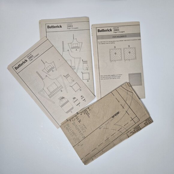 🎄 Butterick 3983 UNCUT Hostess Accessories Sewing Pattern | Adult & Child - Picture 4 of 7